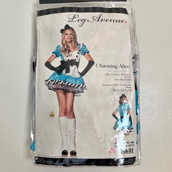 Leg Avenue “Charming Alice” Alice in Wonderland Costume M/L w/Headband Halloween - Picture 9 of 11